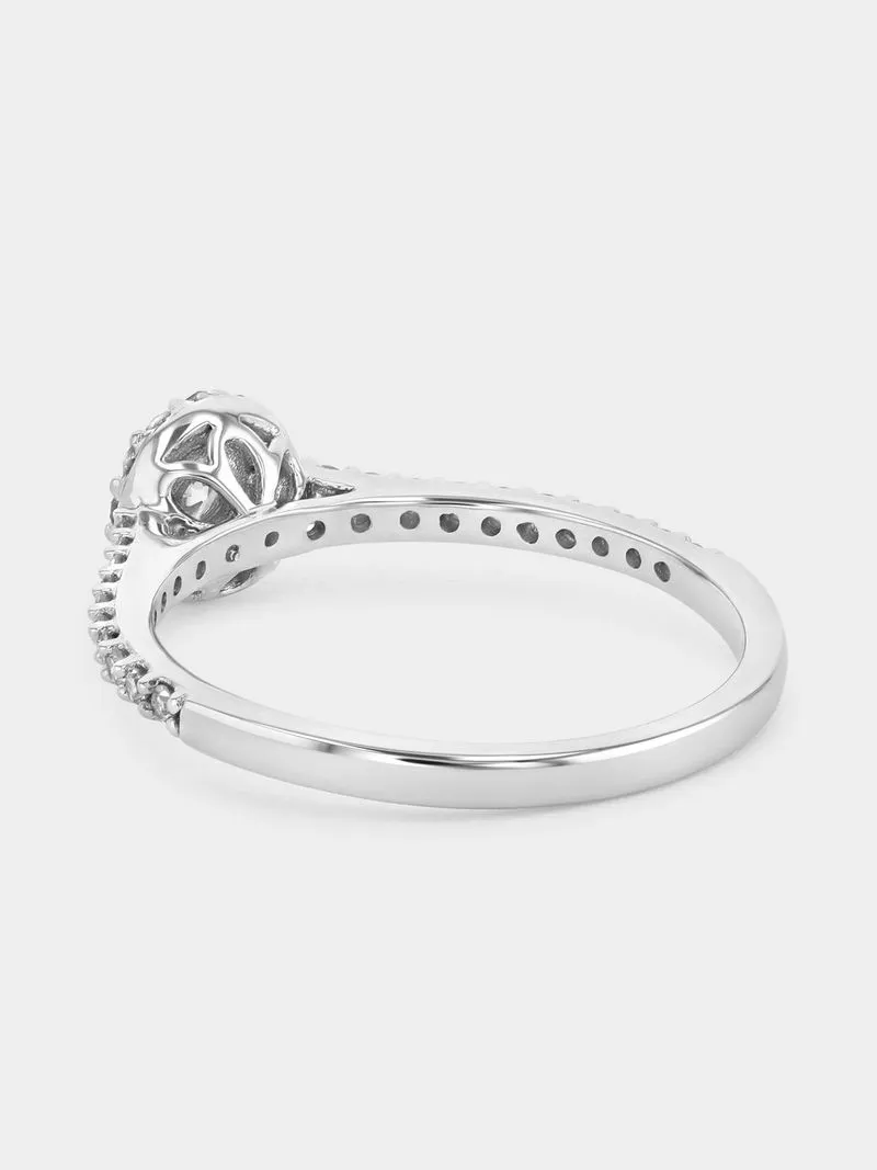 White Gold 0.4ct Lab Grown Diamond Solitaire Halo Ring