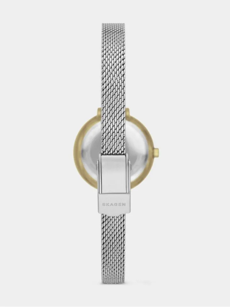 Skagen Women's Gitte Lille Silver & Gold Plated Stainless Steel Mesh Watch