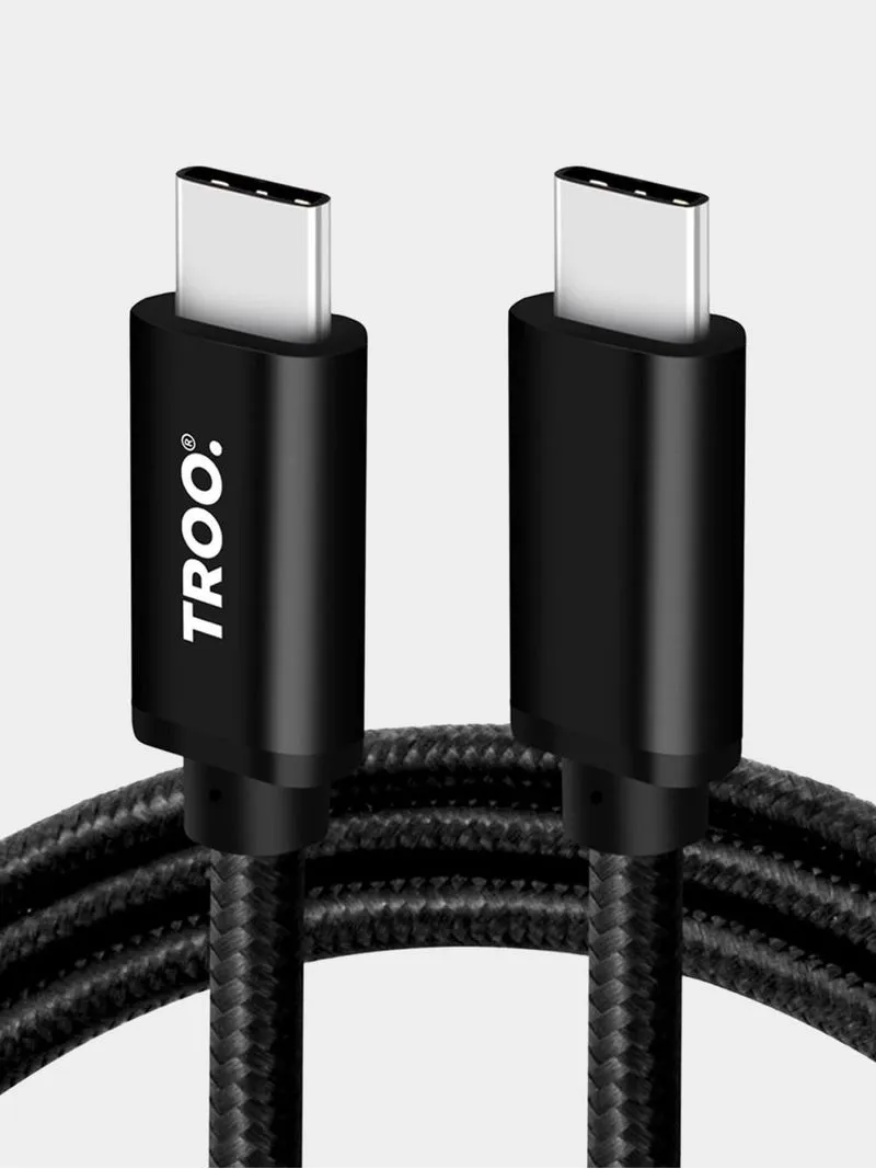 TROO Certified Fast Charge PD 100W 4K@60Hz Type-C To Type-C Braided Cable - 3 m