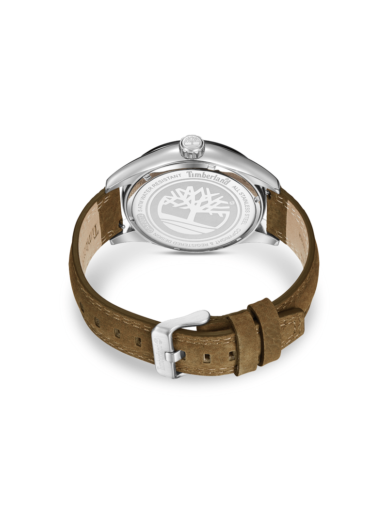 Timberland Men's Calverton Stainless Steel & Tan Better Leather Watch