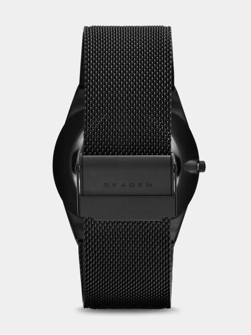 Skagen Men's Melbye Black Plated Stainless Steel Mesh Watch