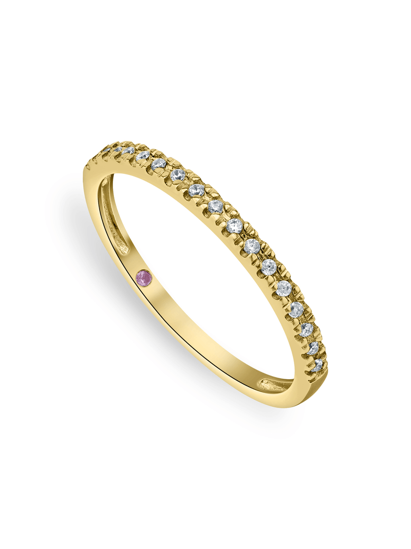 Yellow Gold Moissanite Claw-Set Women’s Anniversary Ring