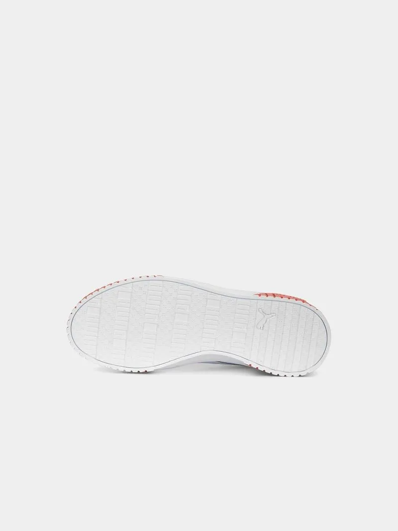 Womens Puma Carina 2.0 White/Hibiscus Flower Sneakers
