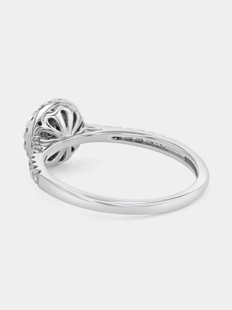 White Gold 0.3ct Lab Grown Diamond Round Halo Ring