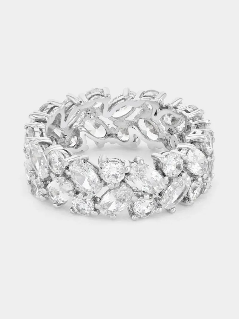 Cheté Sterling Silver Cubic Zirconia Fancy Cut Eternity Ring