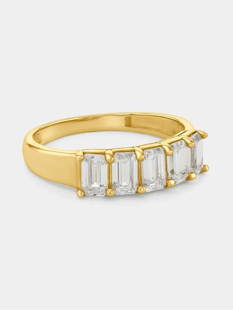 Yellow Gold Women’s Cubic Zirconia Eternity Ring