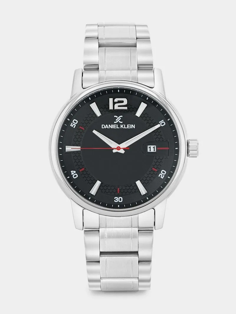 Daniel Klein Silver Plated Black Dial Bracelet Watch