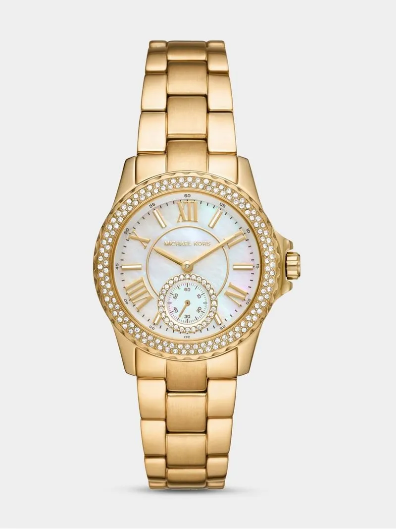 Michael Kors Everest Gold Plated Stainless Steel Multi Dial Bracelet Watch