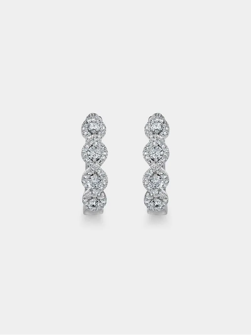 White Gold 0.25ct Diamond Infinity Women’s Hoop Earrings