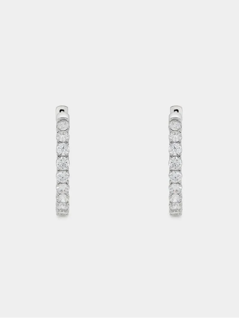 Cheté Sterling Silver Cubic Zirconia Hoop Earrings