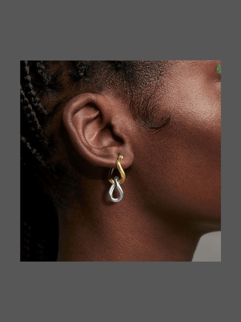 Waterproof Silver & Gold Hoop in Hoop Drop Earrings