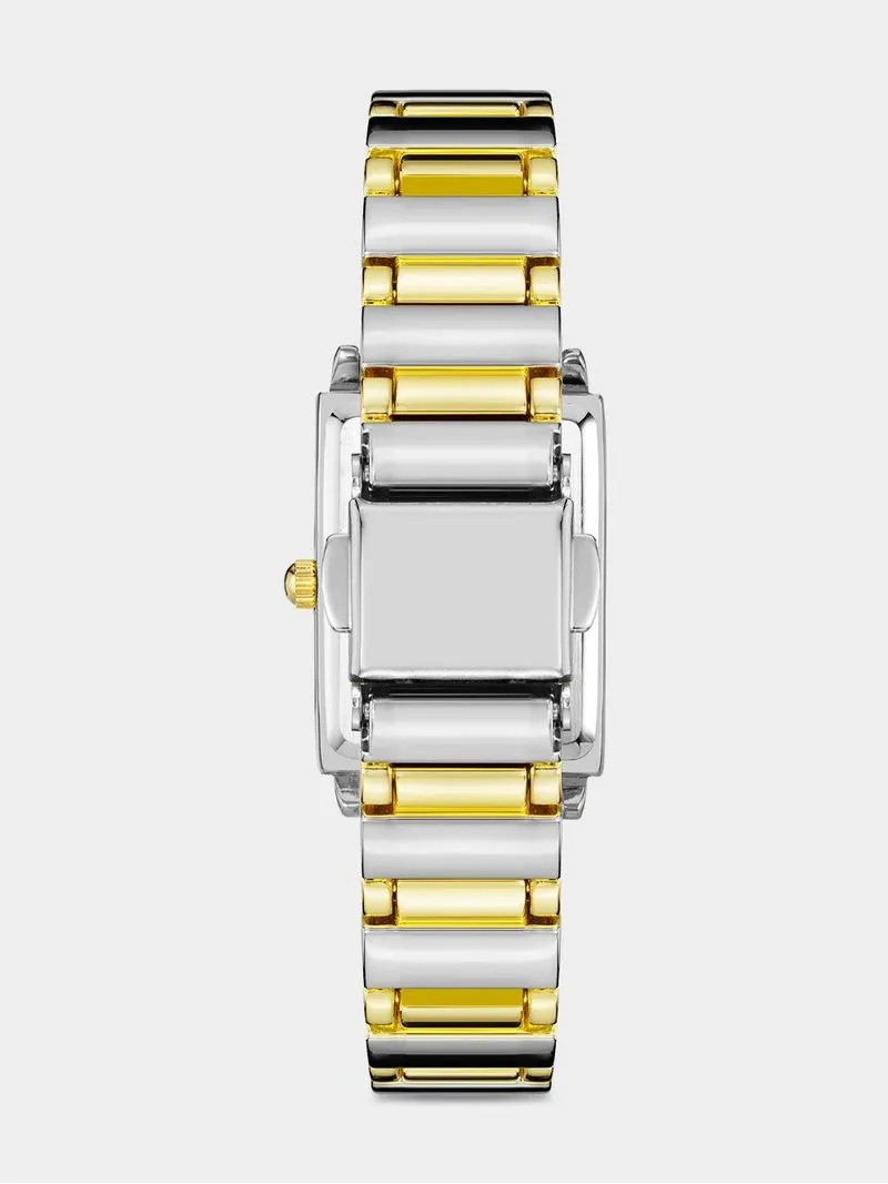 Anne Klein Gold & Silver Plated Rectangular Bracelet Watch