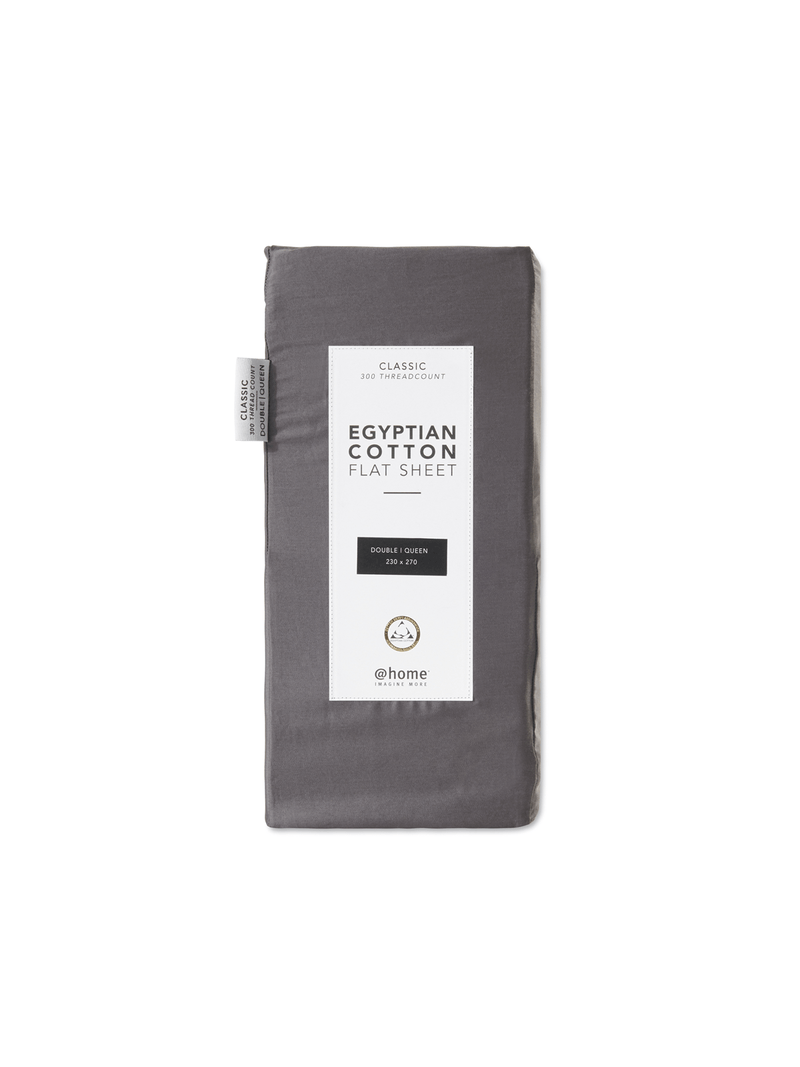 Gold Seal Certified Egyptian Cotton 300 Thread Count Flat Sheet Charcoal