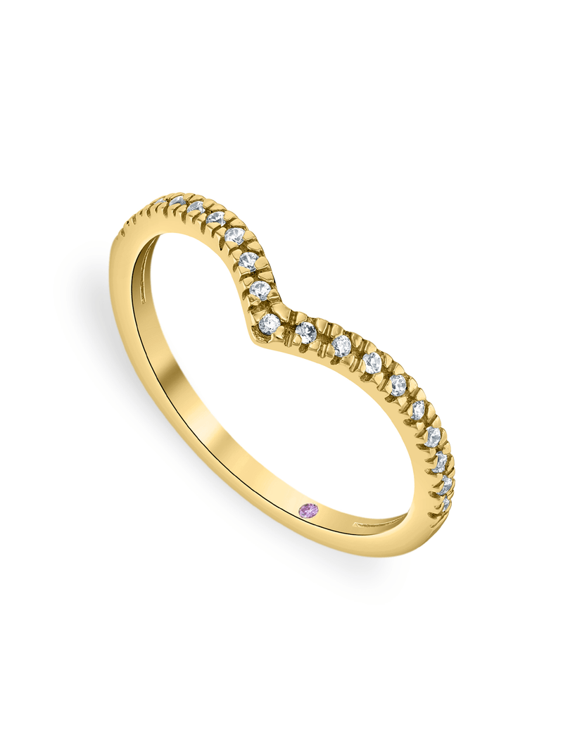 Yellow Gold Moissanite Pavé Arch Women’s Ring