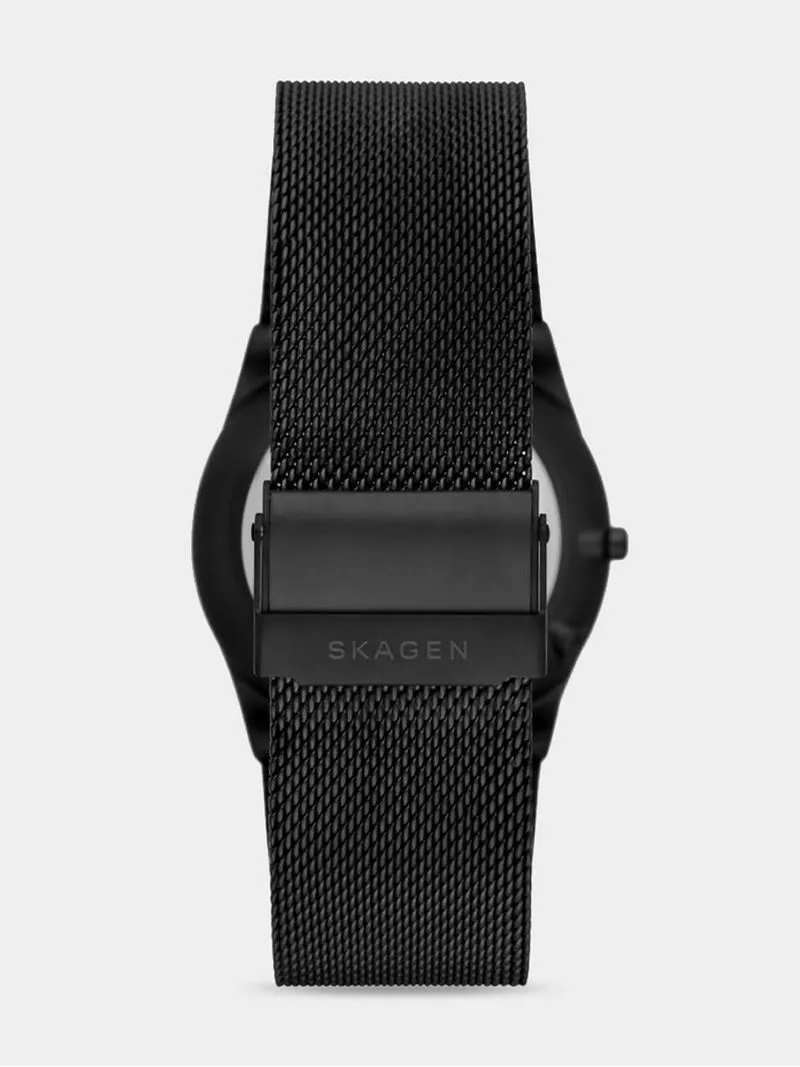 Skagen Men's Melbye Soulland X Skagen Black Plated Stainless Steel Mesh Watch
