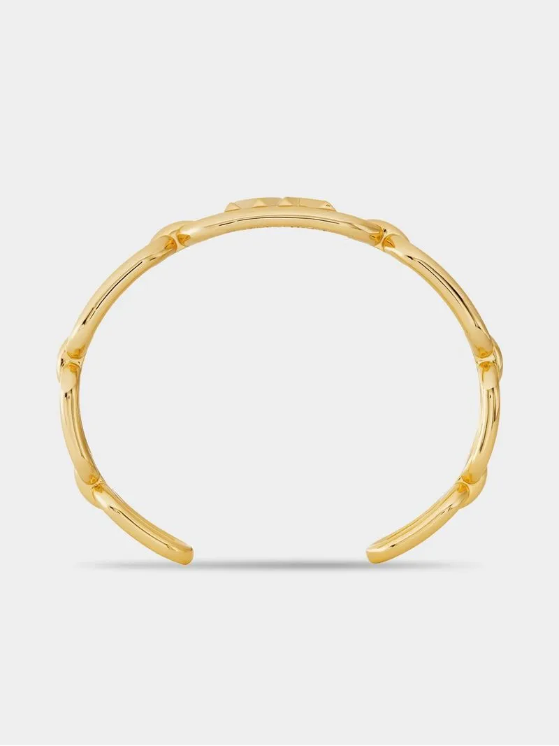 Michael Kors MK Statement Link Collection Gold Plated Frozen Empire Link Cuff Bangle