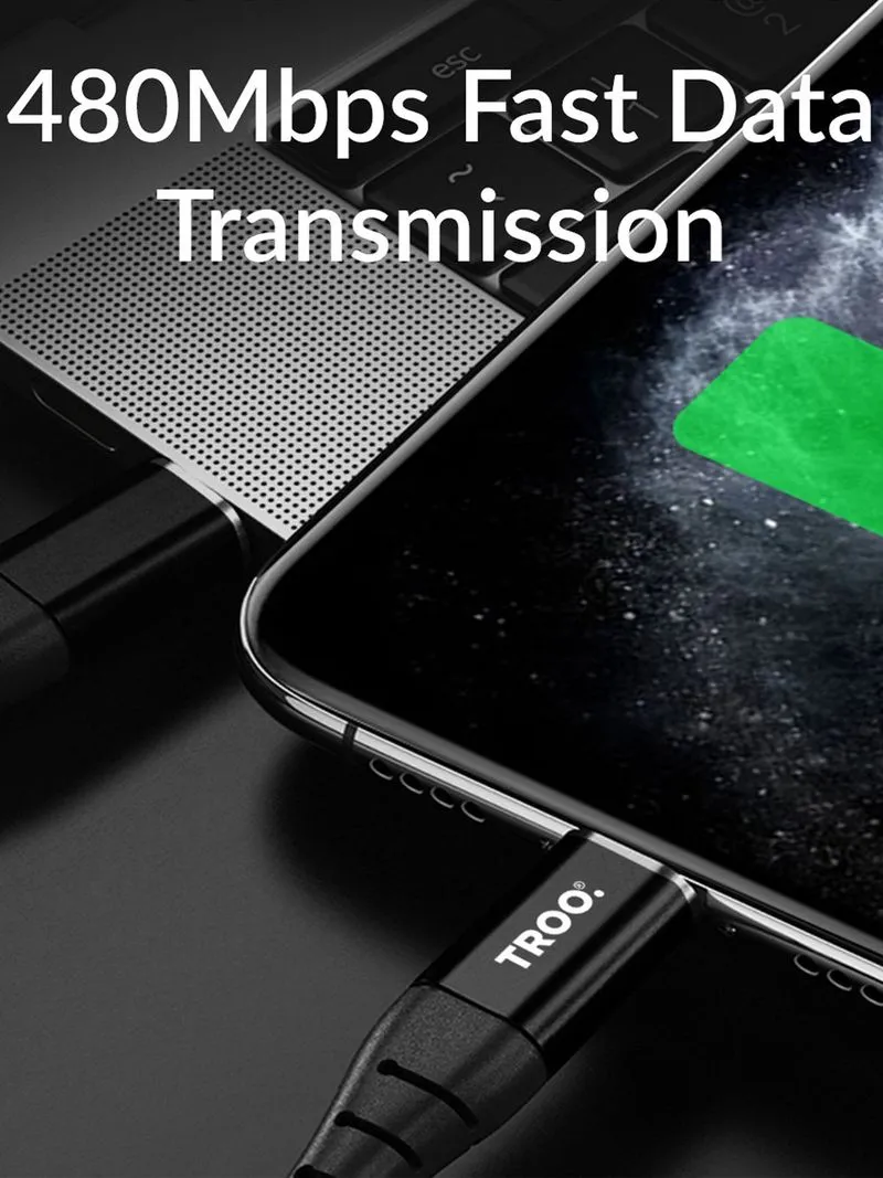 TROO™ Fast Charge & Sync 30W USB-C To USB-C Braided Cable