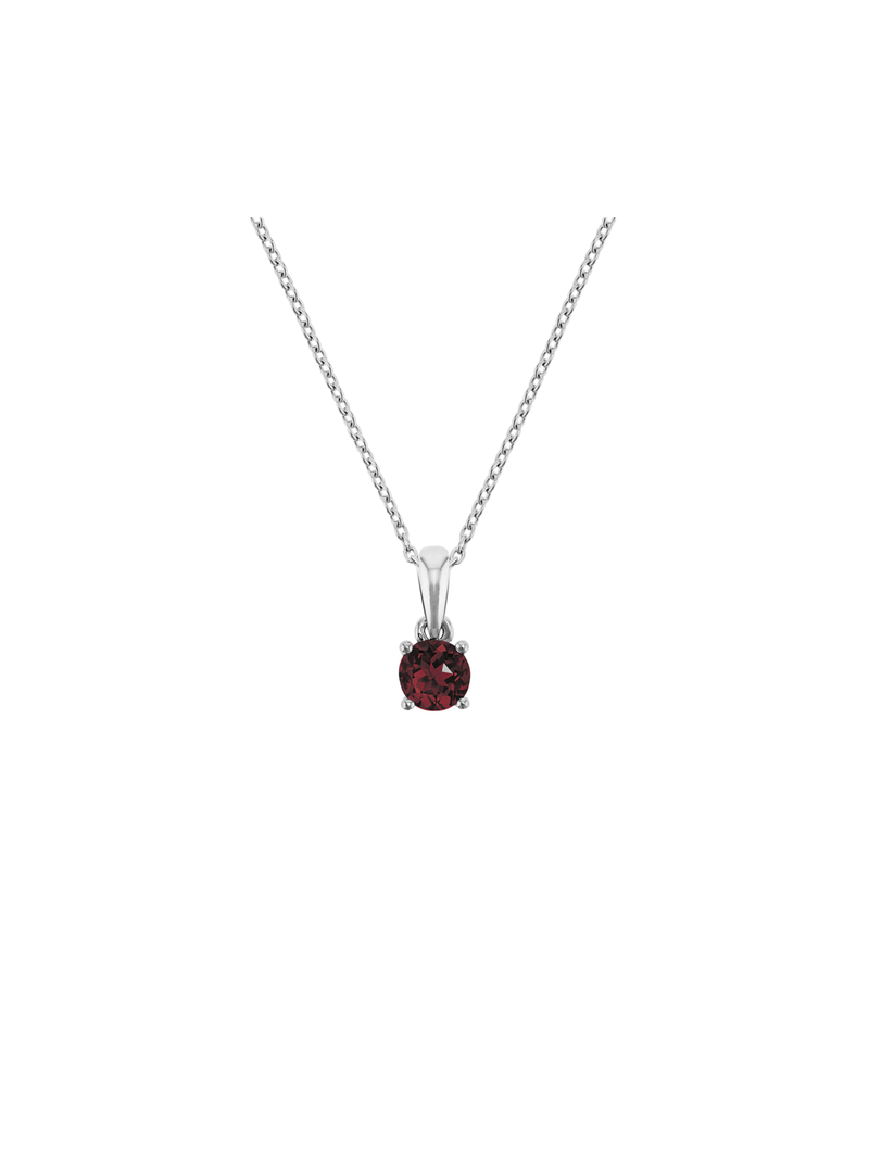 Sterling Silver Diamond & Garnet Birthstone Pendant