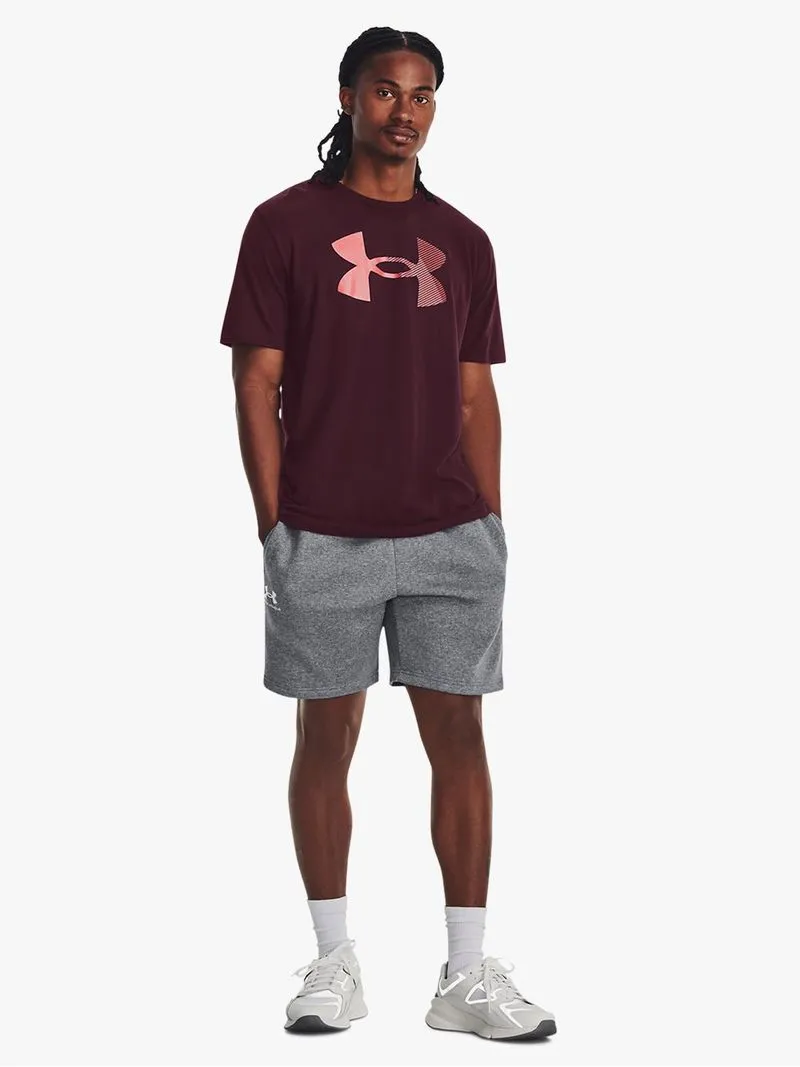 Mens Under Armour Big Logo Fill Burgundy Short Sleeve Tee