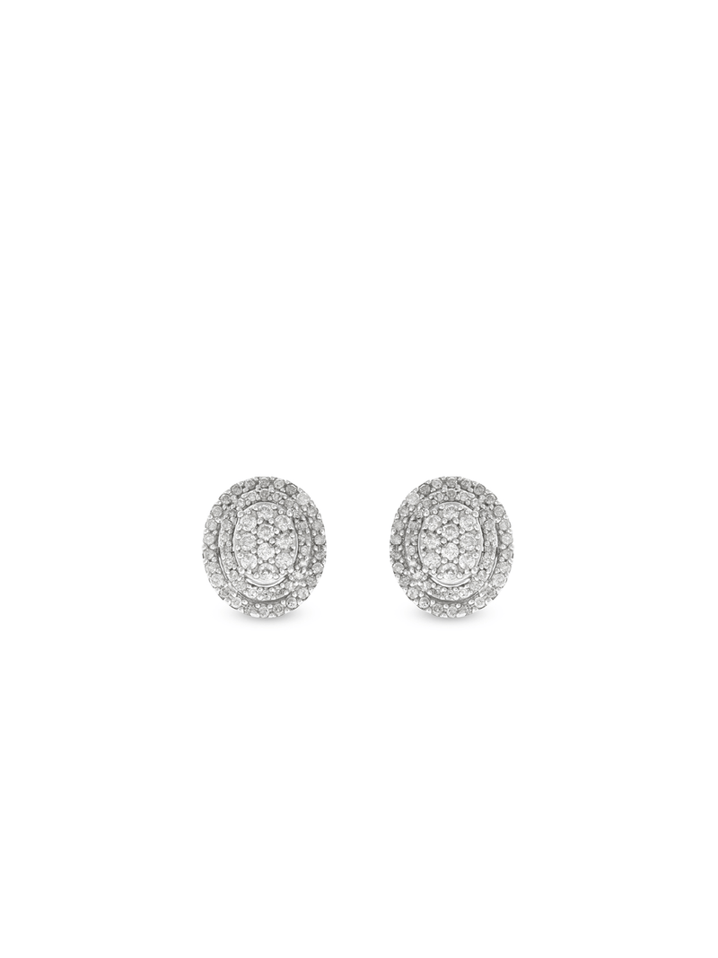 9ct Yellow Gold & 0.50ct Diamond Oval Stud Earrings