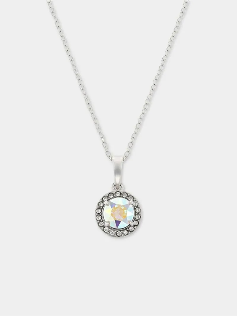 Sterling Silver Crystal Women's October Birthstone Pendant Necklace