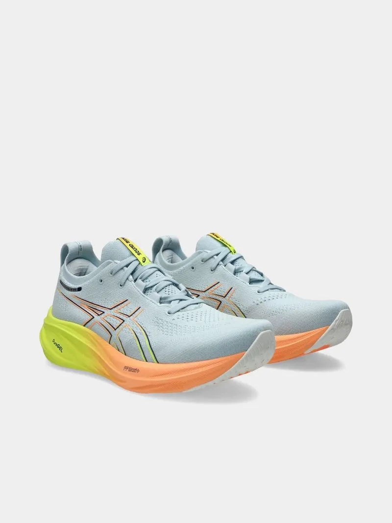 Mens Asics Gel-Nimbus 26 Paris Cool Grey/Safety Yellow Running Shoes