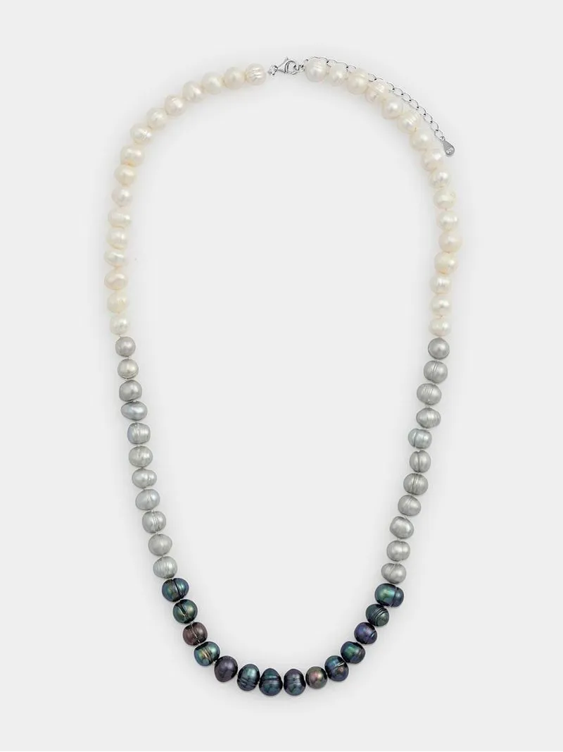 Sterling Silver Freshwater Pearl Ombre Necklace