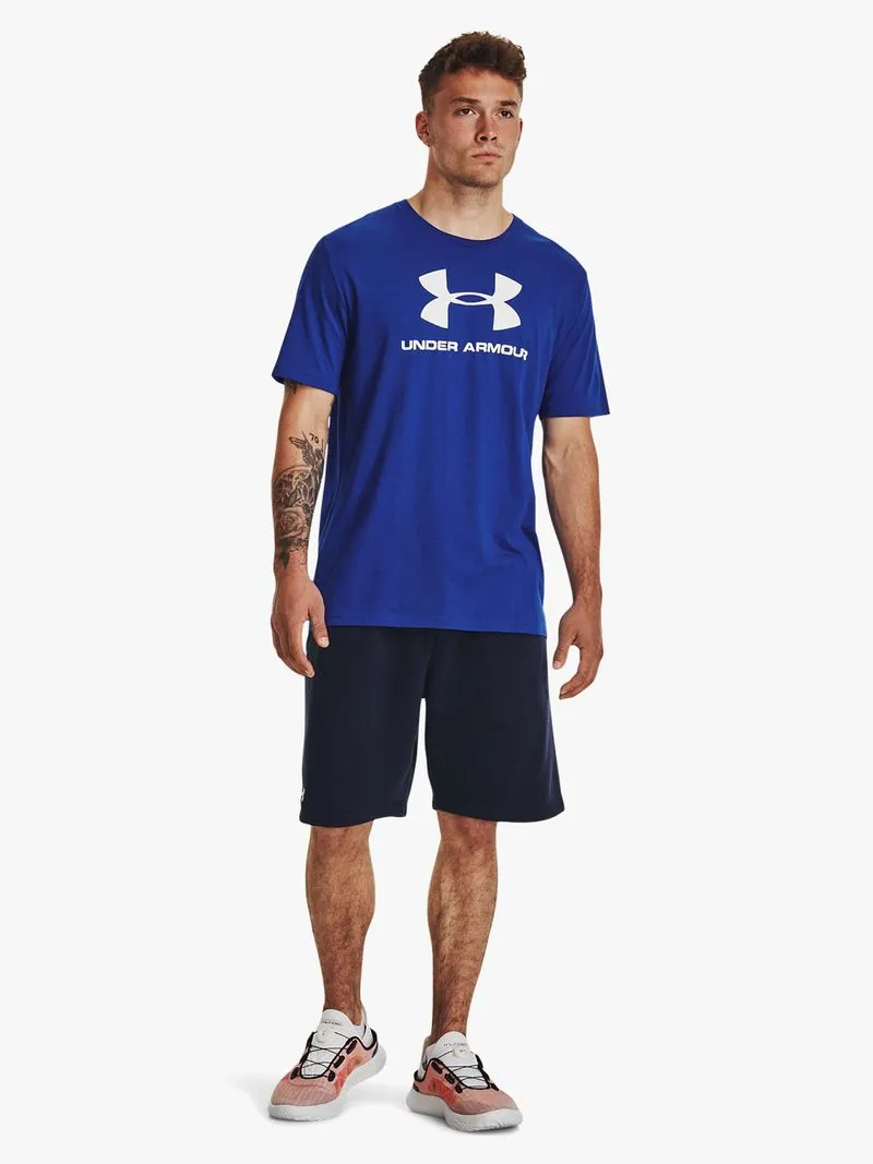 Mens Under Armour Sportsyle Logo Short Sleeve Blue Tee