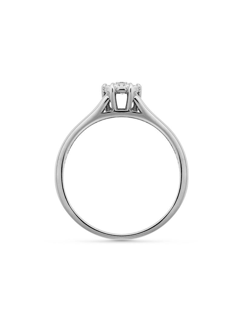 White Gold & 0.09ct Diamond Solitaire Split Shank Ring