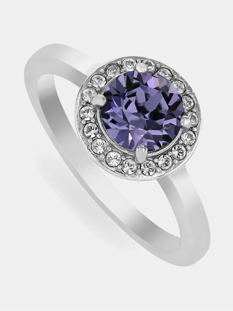 Sterling Silver Crystal Women's December Birthstone Ring