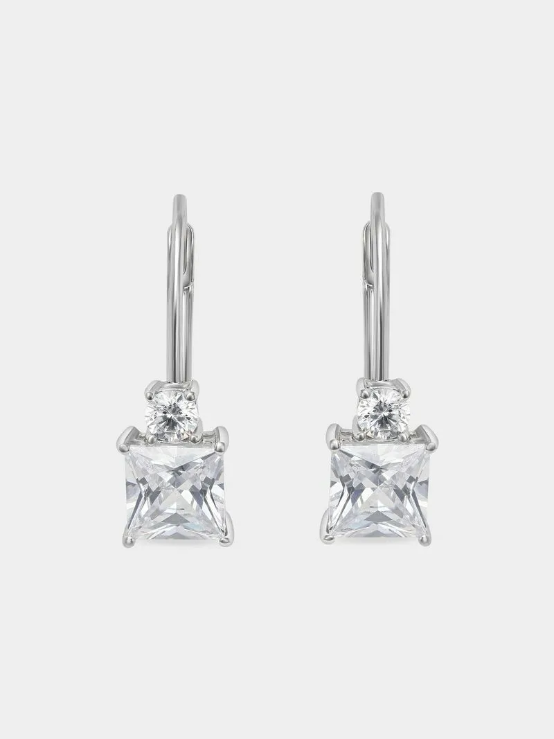 Cheté Sterling Silver Cubic Zirconia Princess Drop Earrings