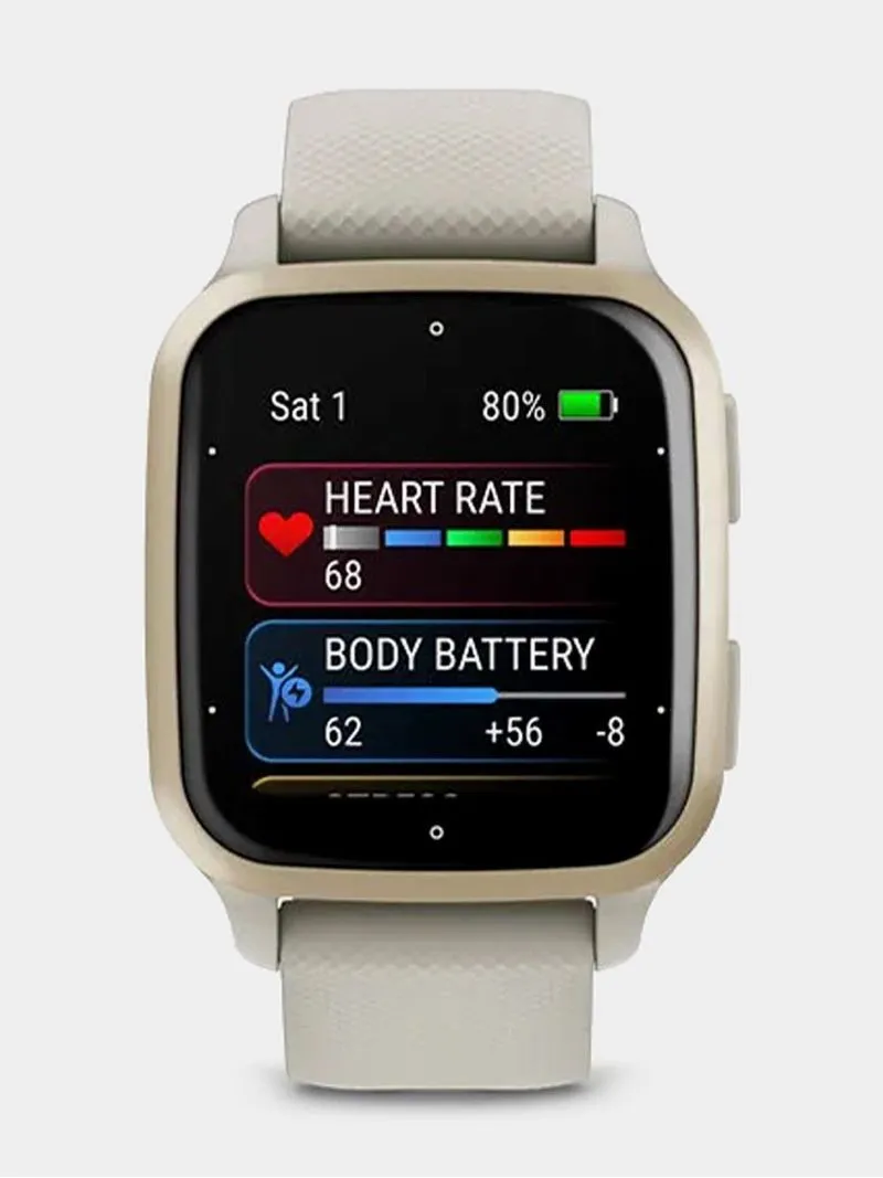 Garmin VENU SQ 2 MUSIC CREAM GOLD BEZEL WITH FRENCH GRAY