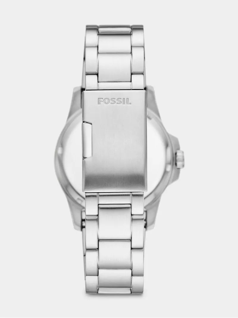 Fossil Blue Stainless Steel Black Dial Bracelet Watch