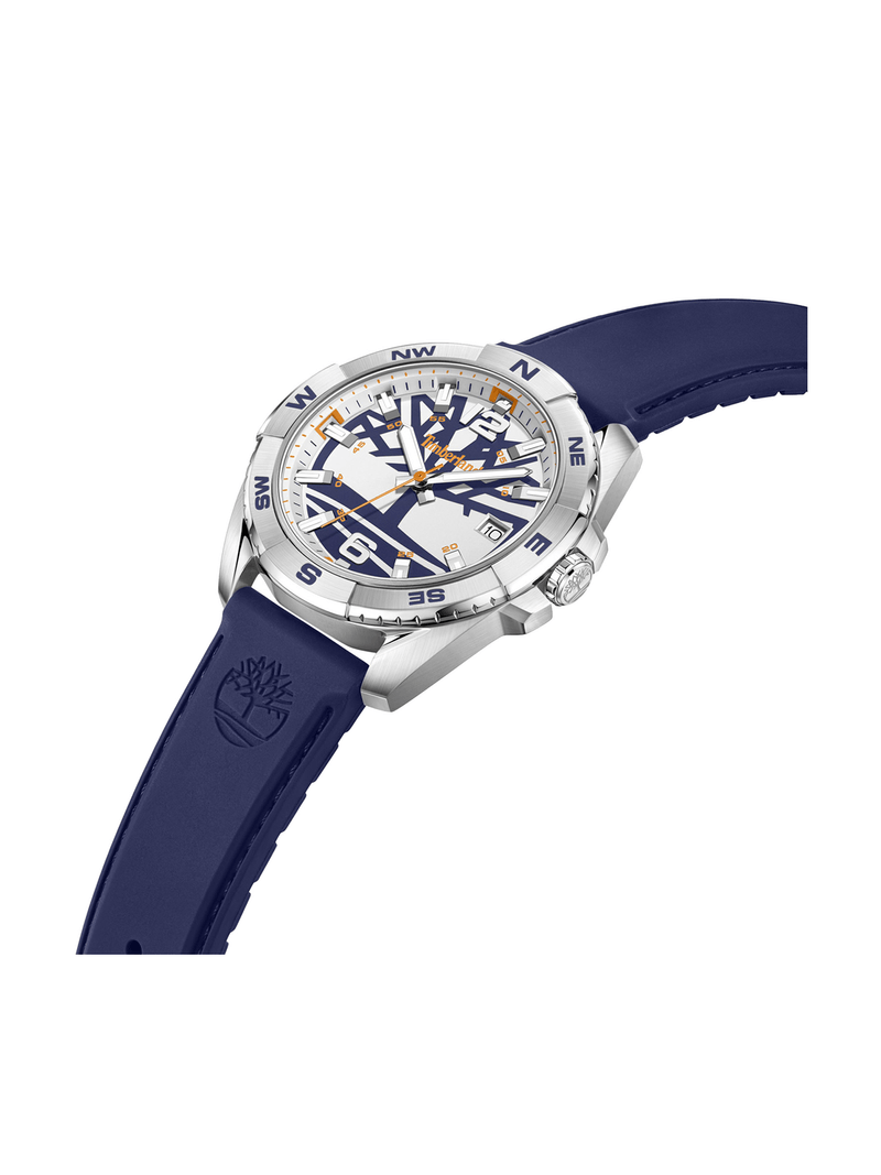 Timberland Men's Carrigan Stainless Steel & Blue Silicone Watch