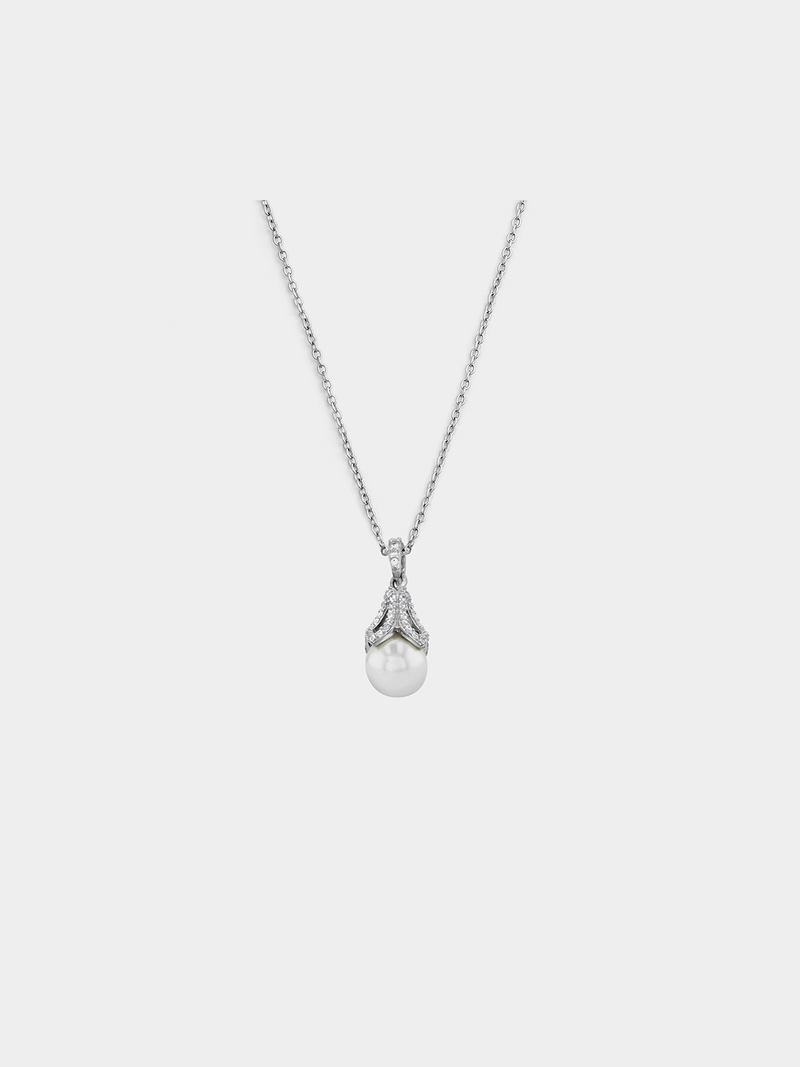 Cheté Sterling Silver Pearl & Cubic Zirconia Women’s Fairy Pendant