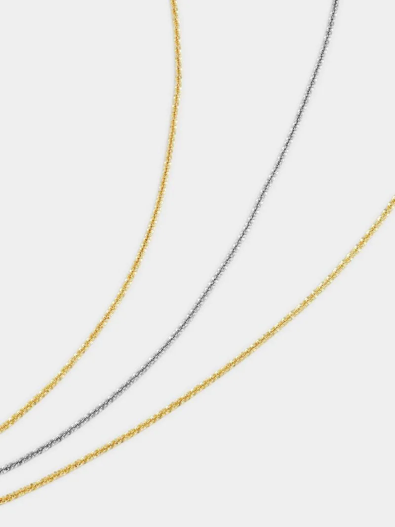 Sterling Silver and 9ct Yellow Gold Two tone Chain