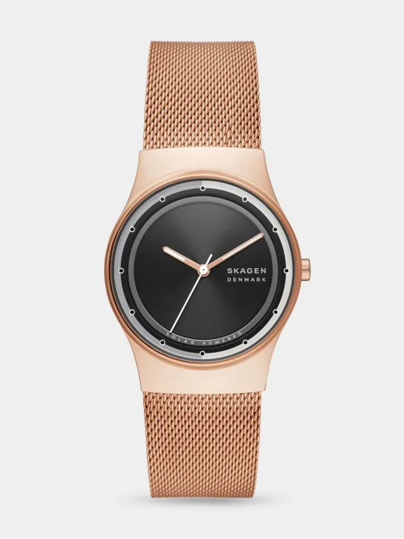 Skagen Women's Skagen Sol Rose Gold Plated Stainless Steel Mesh Watch