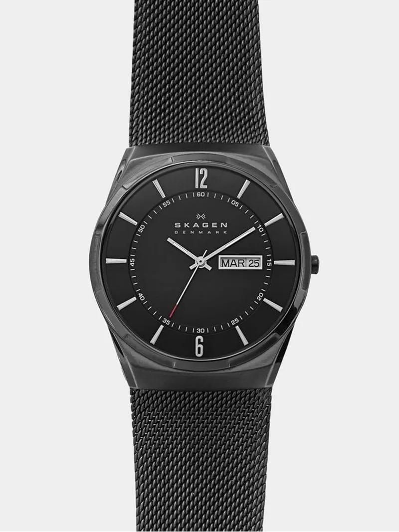 Skagen Men's Melbye Black Plated Stainless Steel Mesh Watch