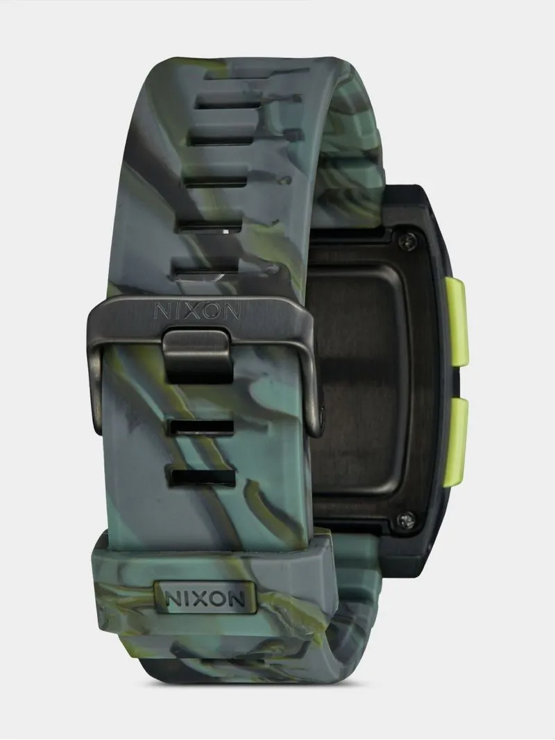 Nixon Men's Base Tide Pro Green Camo Digital Silicone Watch