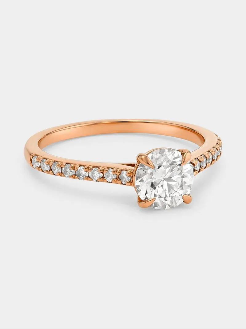 Rose Gold 1.22ct Diamond Women’s Solitaire Ring
