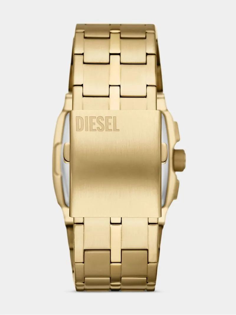 Diesel Cliffhanger Gold Plated Stainless Steel Chronograph Bracelet Watch