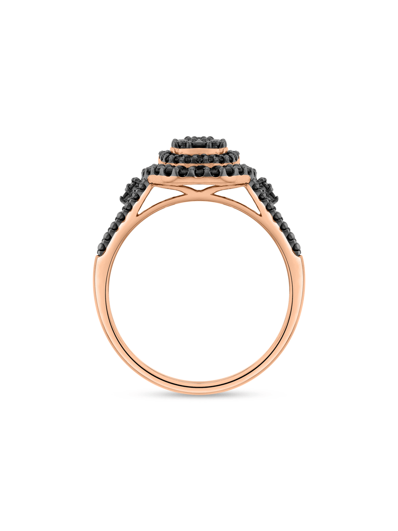 Rose Gold Black Diamond 0.50ct Oval Women’s Ring