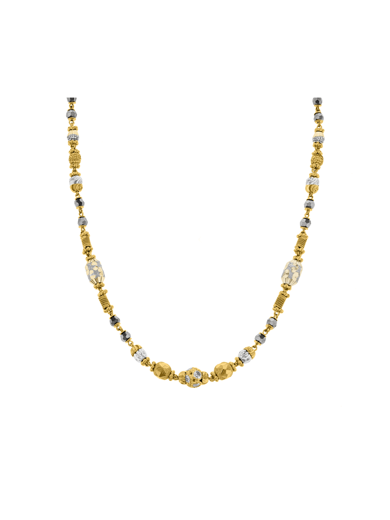 Yellow Gold & White Gold, Traditional +-45cm Mangal Sutra Chain