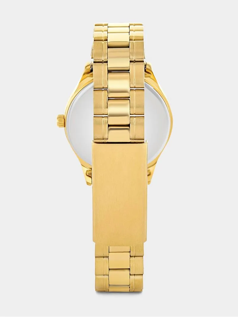 Tempo Women’s Champagne Dial Gold Plated Bracelet Watch