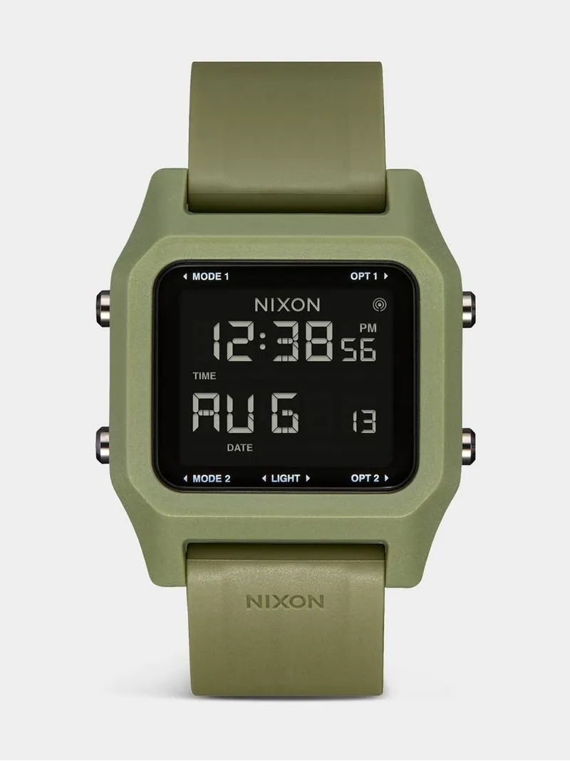 Nixon Men's Staple Olive Digital Silicone Watch