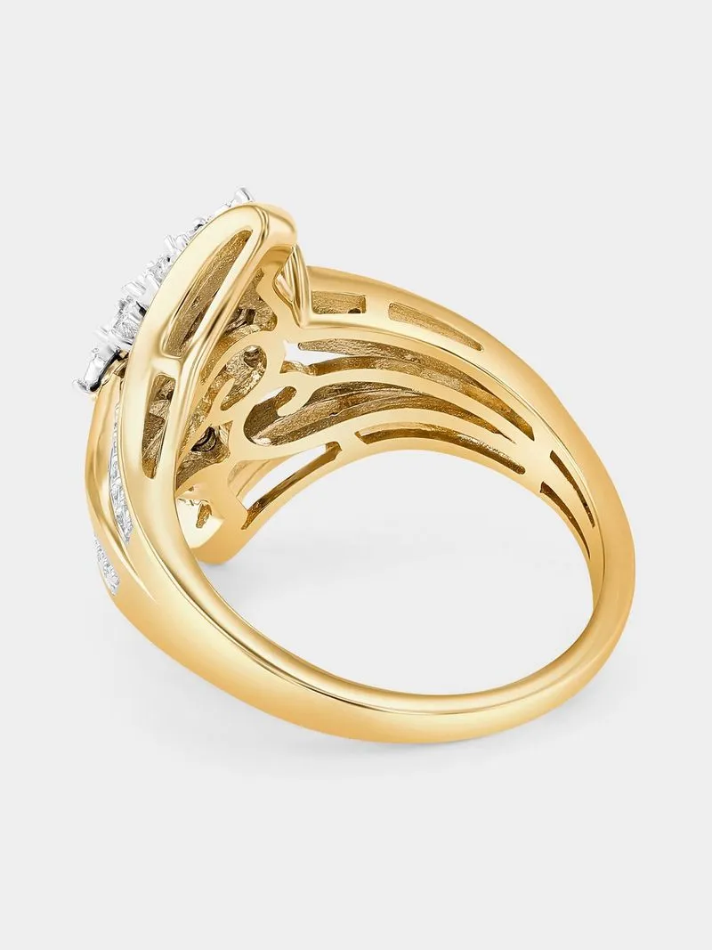 Yellow Gold 0.25ct Diamond Waterfall Ring