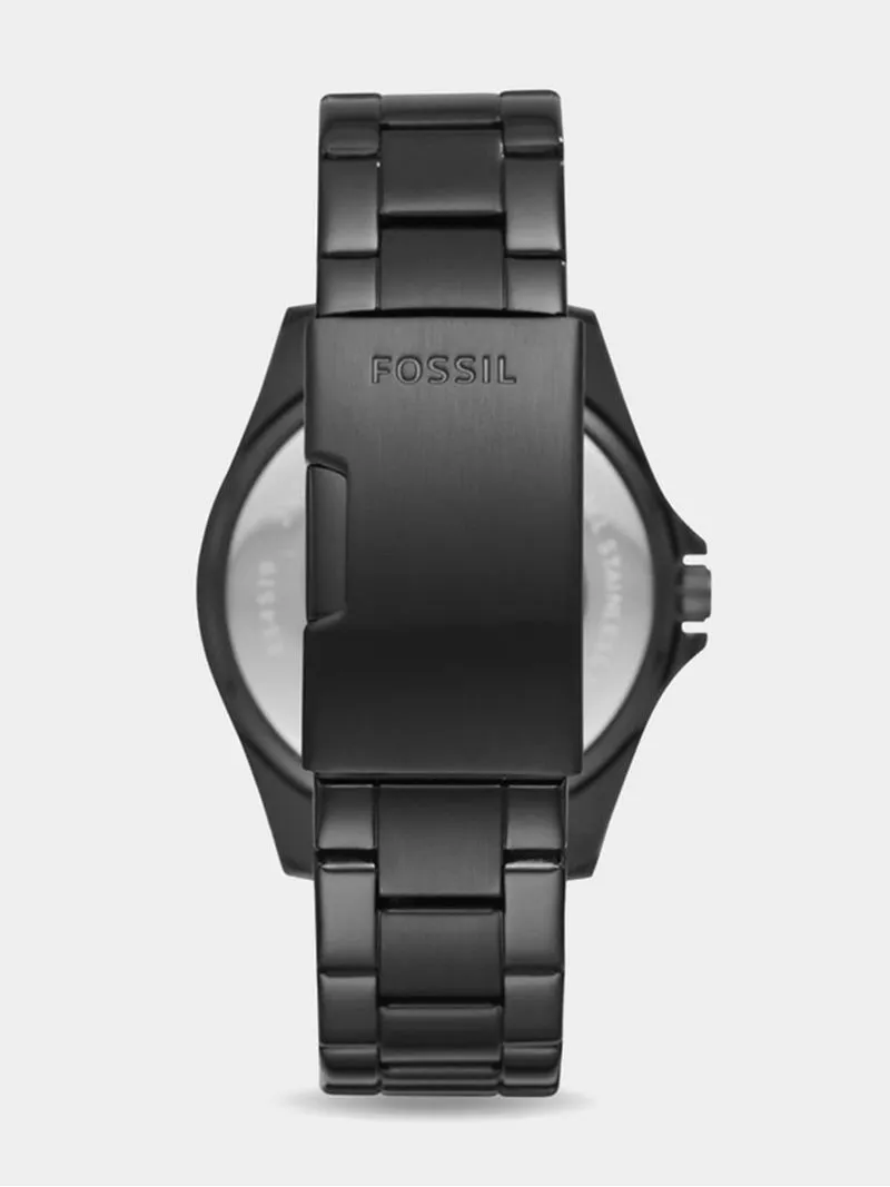 Fossil Riley Black Plated Stainless Steel Multi-Dial Bracelet Watch