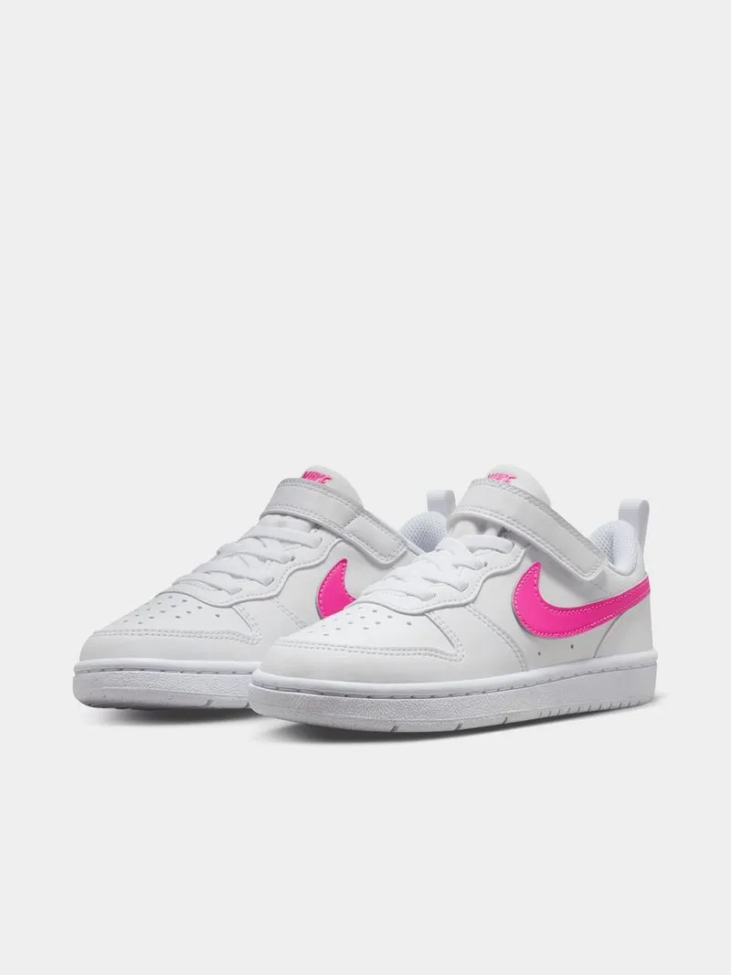Junior Pre-School Nike Court Borough White/Pink Low Sneakers