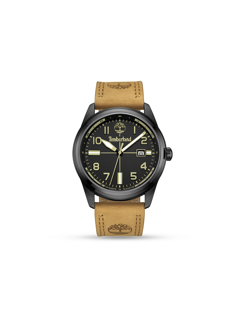 Timberland Men's Northbridge Black Plated & Tan Leather Watch