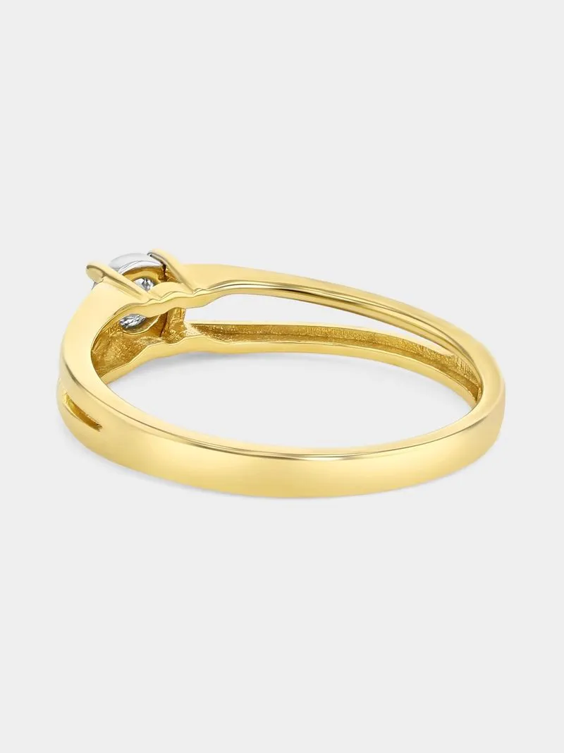 Yellow Gold 0.10ct Diamond Solitaire Split Ring